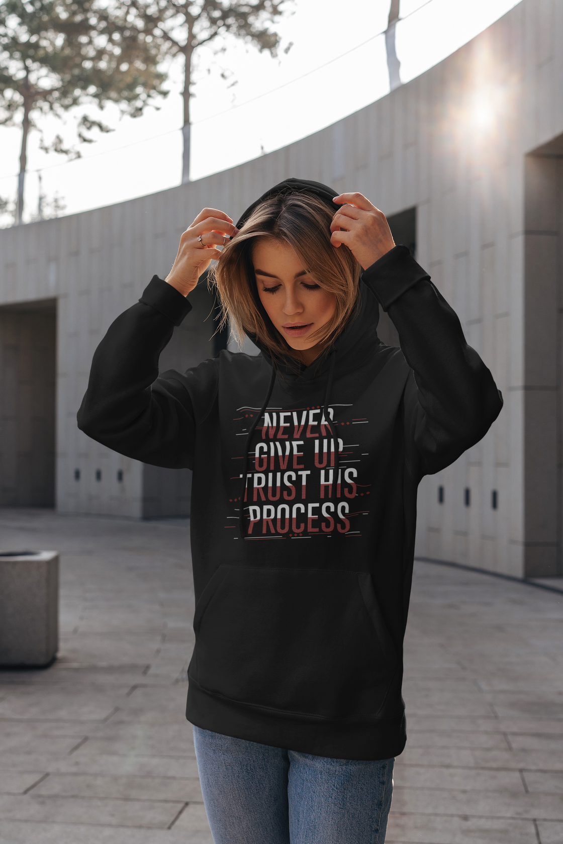 Trust His Process - Hoodie In Black Color For Women's | Livnchrist