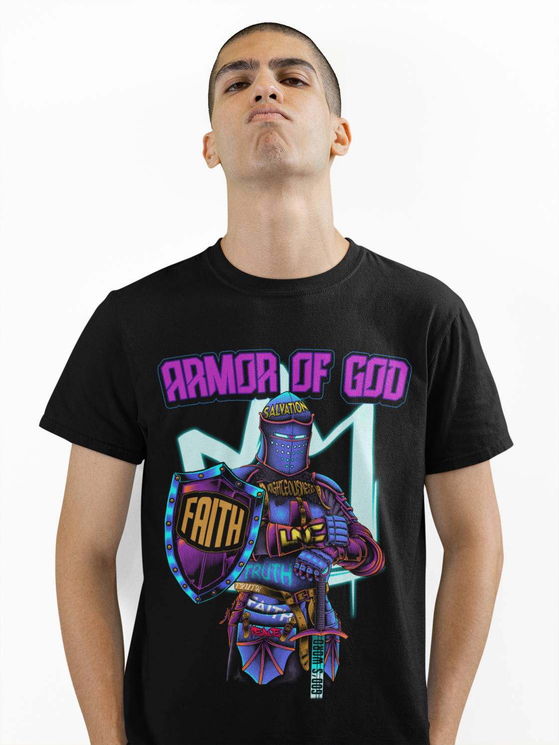 Armor of God Tee - Black T Shirt For Men's | Livnchrist